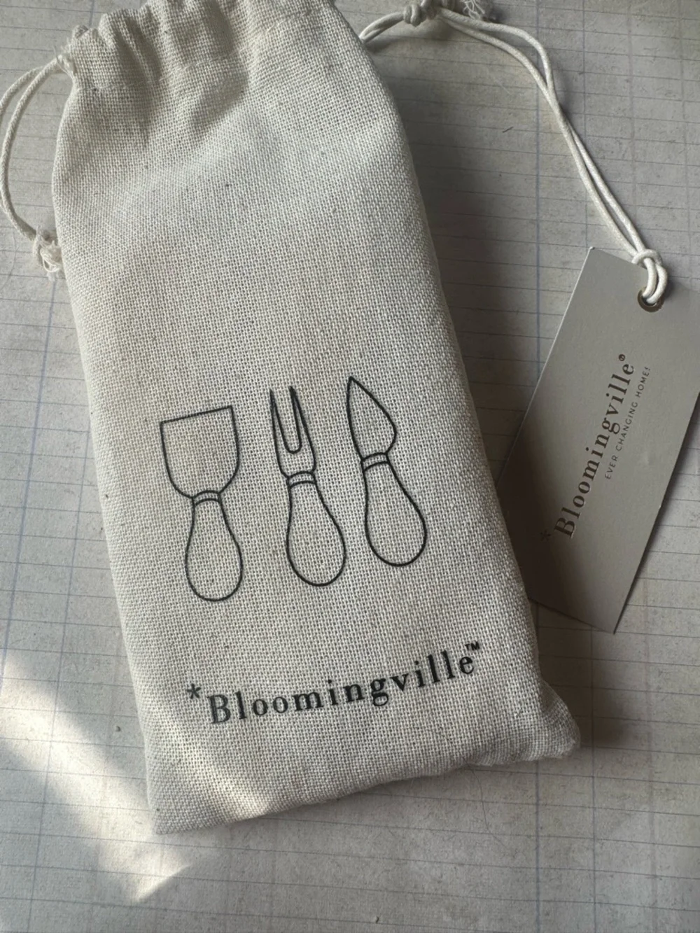 BLOOMINGVILLE OAK WOOD CHEESE UTENSILS